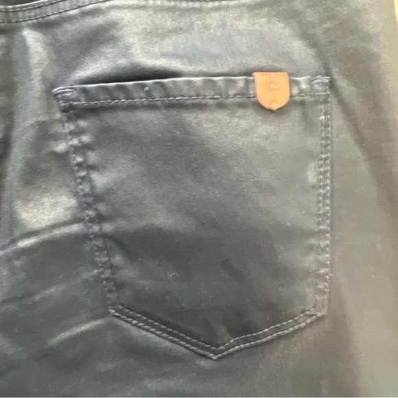 Mossimo Dutti Skinny Fit Leather Like Jeans Dark Blue Navy Size 6 - Picture 7 of 11